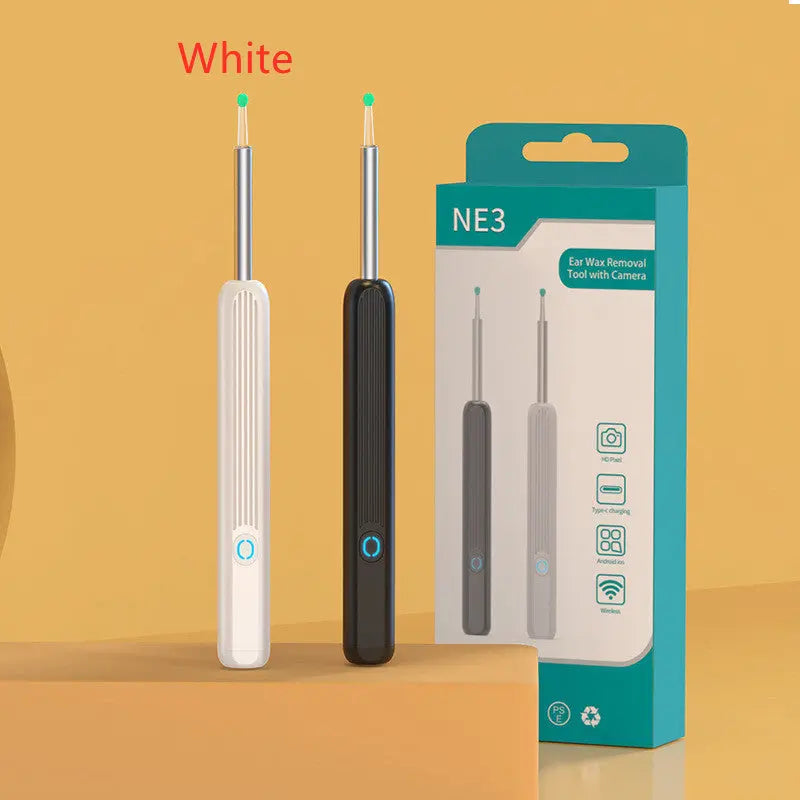 NE3 Ear Cleaner Otoscope Ear Wax Removal Tool With Camera LED Light Wireless Ear Endoscope Ear Cleaning Kit For I-phone - Glam WOW