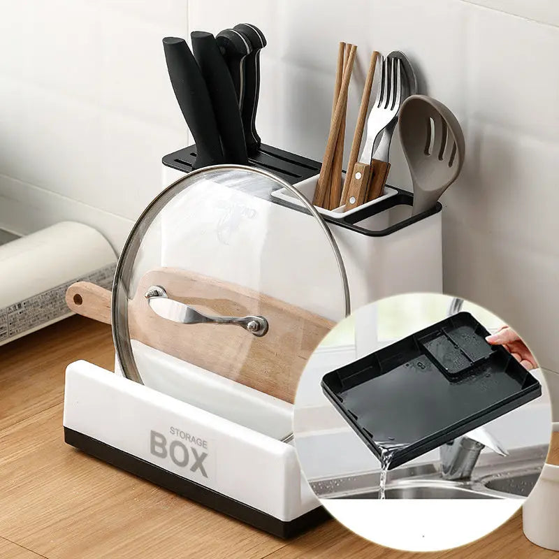 Tableware Storage Holders Kitchen Knife Plastic Storages Racks For Kitchen Convenience Cabinet Kitchen Gadgets - Glam WOW