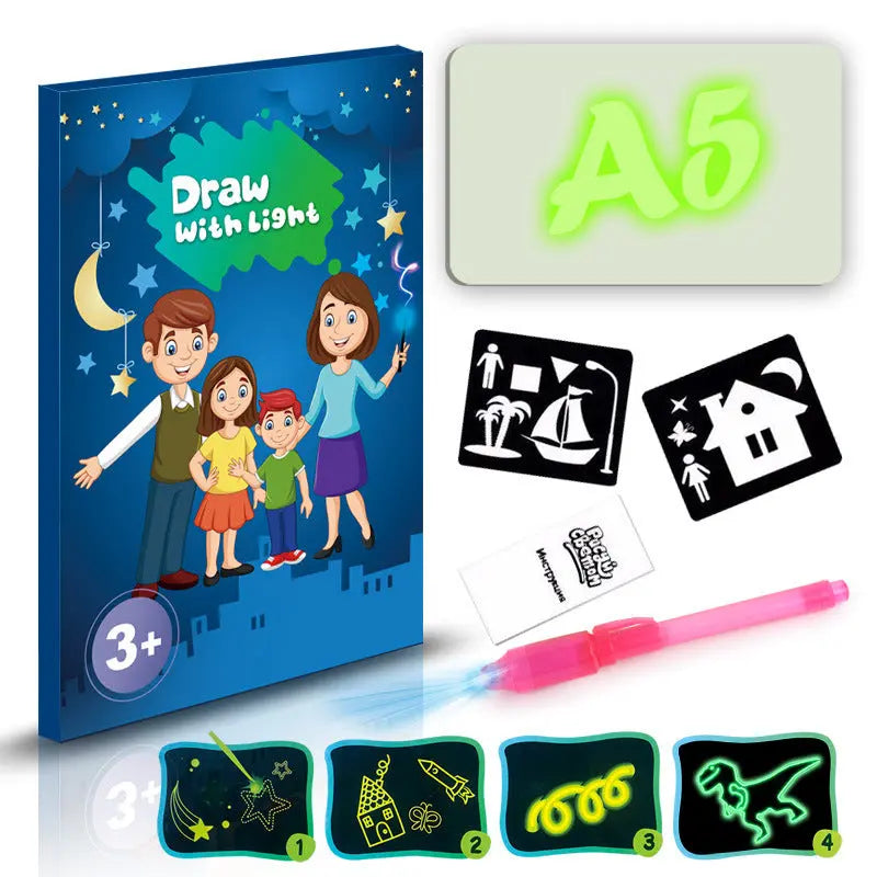 Educational Toy Drawing Pad 3D Magic 8 Light Effects Puzzle Board Sketchpad - Glam WOW