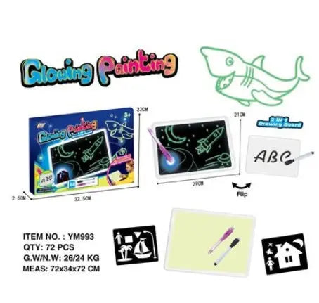 Educational Toy Drawing Pad 3D Magic 8 Light Effects Puzzle Board Sketchpad - Glam WOW