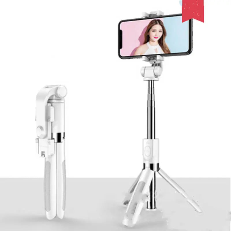 Compatible with Apple, Tripod Selfie Stick Mobile Universal Live Triangle Bracket One Bluetooth Selfie Artifact - Glam WOW