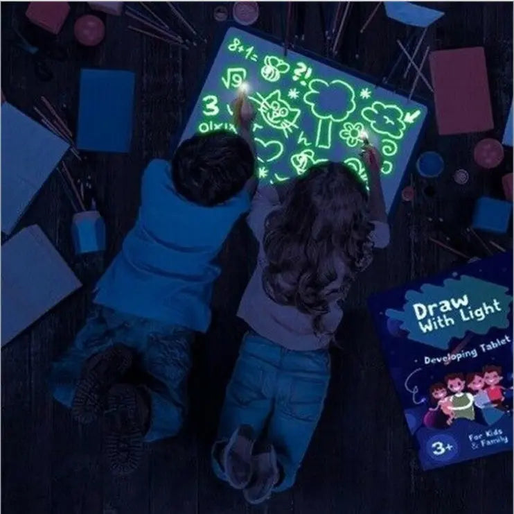 Educational Toy Drawing Pad 3D Magic 8 Light Effects Puzzle Board Sketchpad - Glam WOW