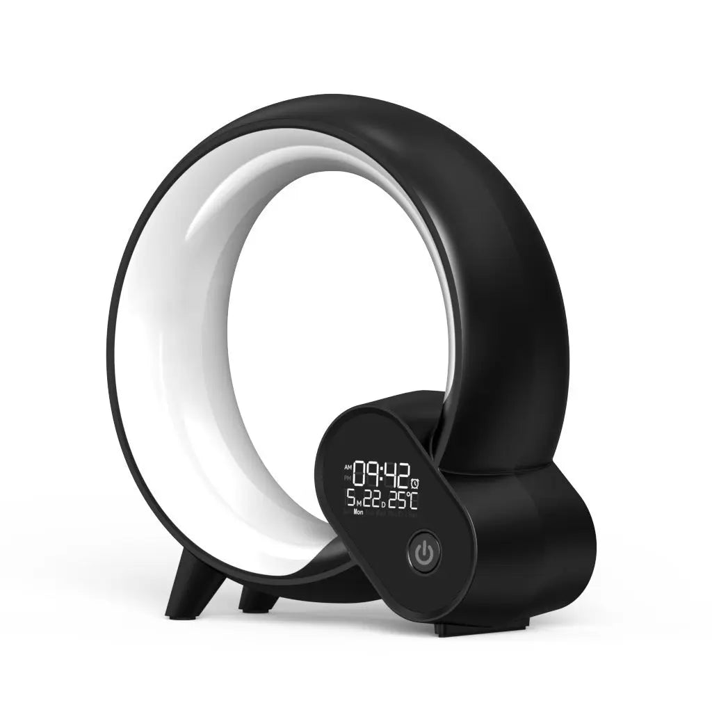 Creative Q Light Analog Sunrise Digital Display Alarm Clock Bluetooth Audio Intelligent Wake-up Q Colorful Atmosphere Light - Glam WOW