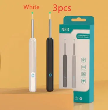 NE3 Ear Cleaner Otoscope Ear Wax Removal Tool With Camera LED Light Wireless Ear Endoscope Ear Cleaning Kit For I-phone - Glam WOW