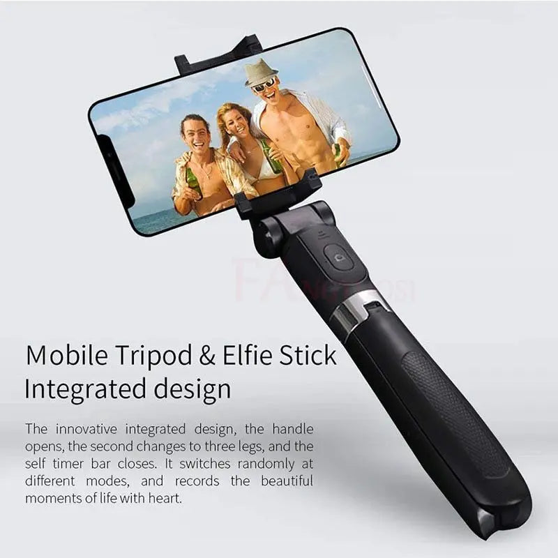 Compatible with Apple, Tripod Selfie Stick Mobile Universal Live Triangle Bracket One Bluetooth Selfie Artifact - Glam WOW