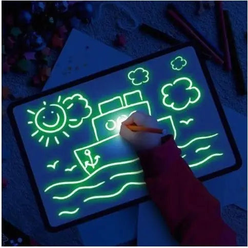 Educational Toy Drawing Pad 3D Magic 8 Light Effects Puzzle Board Sketchpad - Glam WOW
