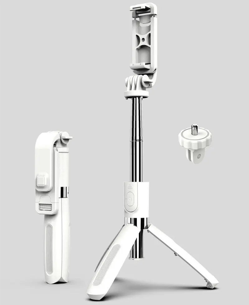 Compatible with Apple, Tripod Selfie Stick Mobile Universal Live Triangle Bracket One Bluetooth Selfie Artifact - Glam WOW