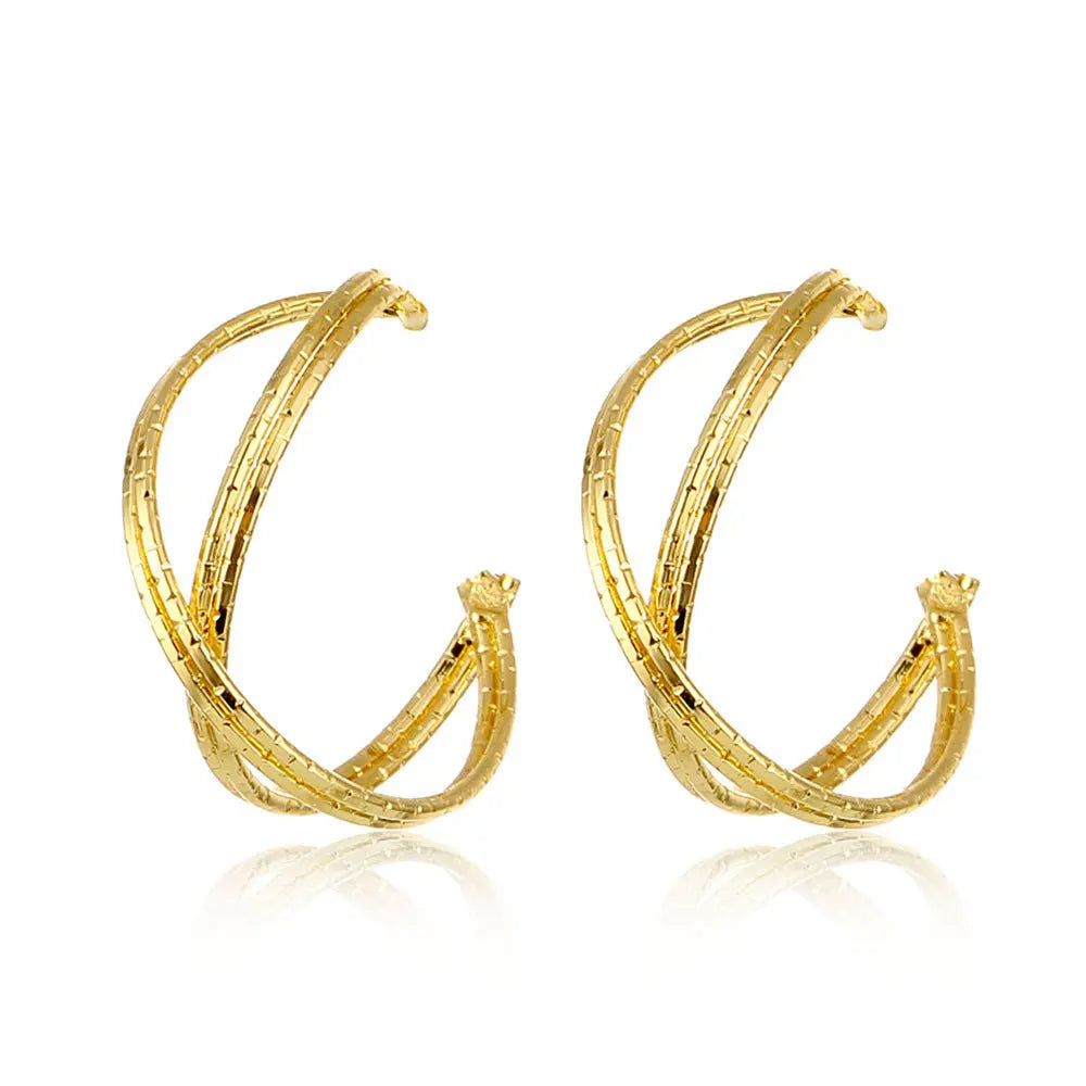 Exaggerated And Personalized Hollow Chain Stud Earrings Simple - Glam WOW