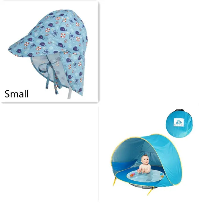 Baby Beach Tent Kids Outdoor Camping Easy Fold Up Waterproof  Up Sun Awning Tent UV-protecting - Glam WOW